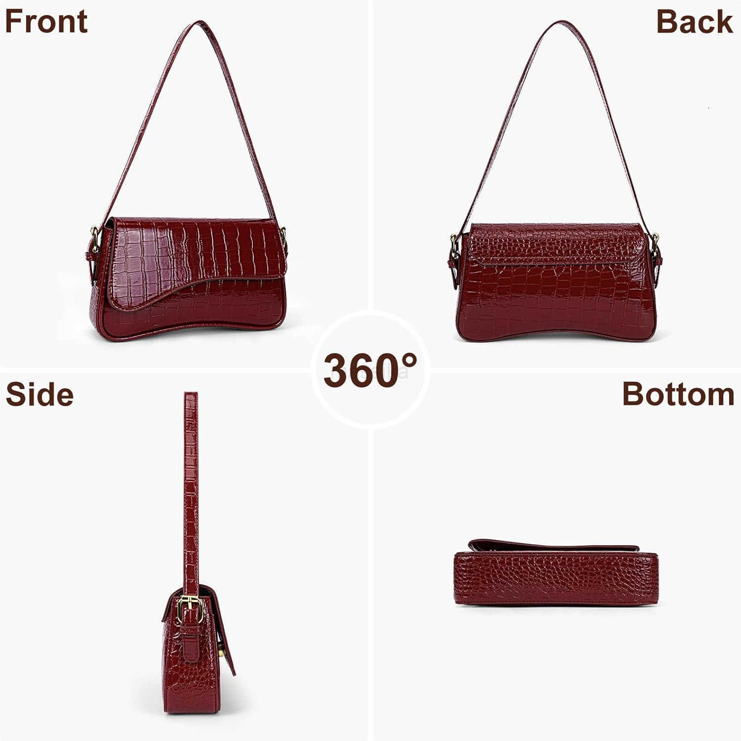 Small Shoulder Bag Y2K Purses for Women Crocodile Handbag Clutch Purse Classic Crossbody Bag Satchel Purse M250910