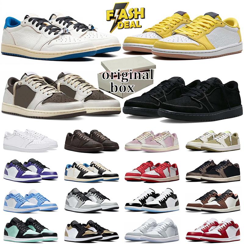 Designer Shoes Men Women 1 Basketball Sneakers Sail Military Blue Black Phantom Reverse Mocha Shy Pink Brown Canary Olive Outdoor Sports Trainers Sneaker