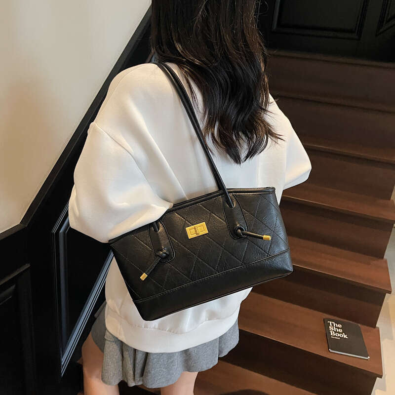 High-end Plaid Handbag Casual Underarm for Women 2025 Autumn Winter New Large Capacity Shoulder Bag