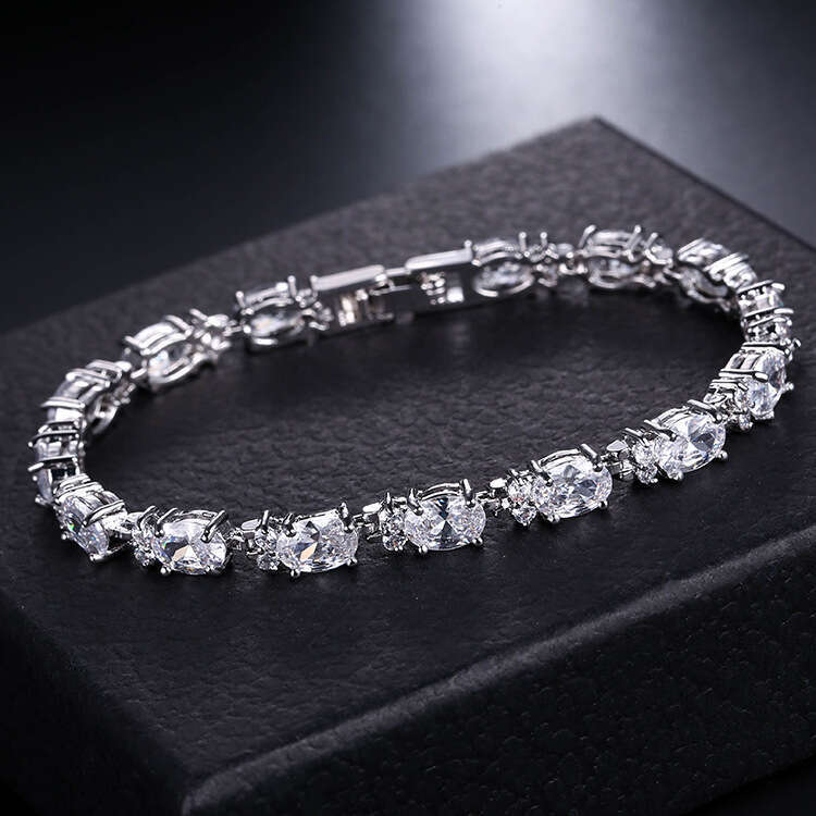 New Style Jewelry Bracelet Blue Crystal White Zircon Mixed Color Women's Fashion Accessories