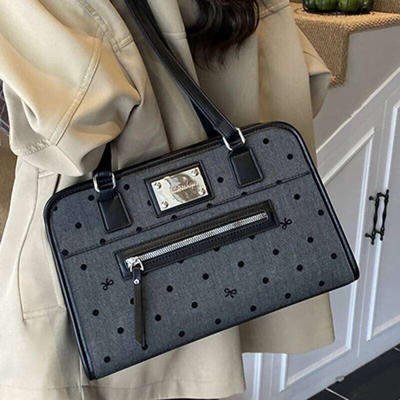 2025 New Korean Style Tote Large Capacity Vintage Shoulder Bag For Schoolgirl Elegant Commuter Backpack Purse