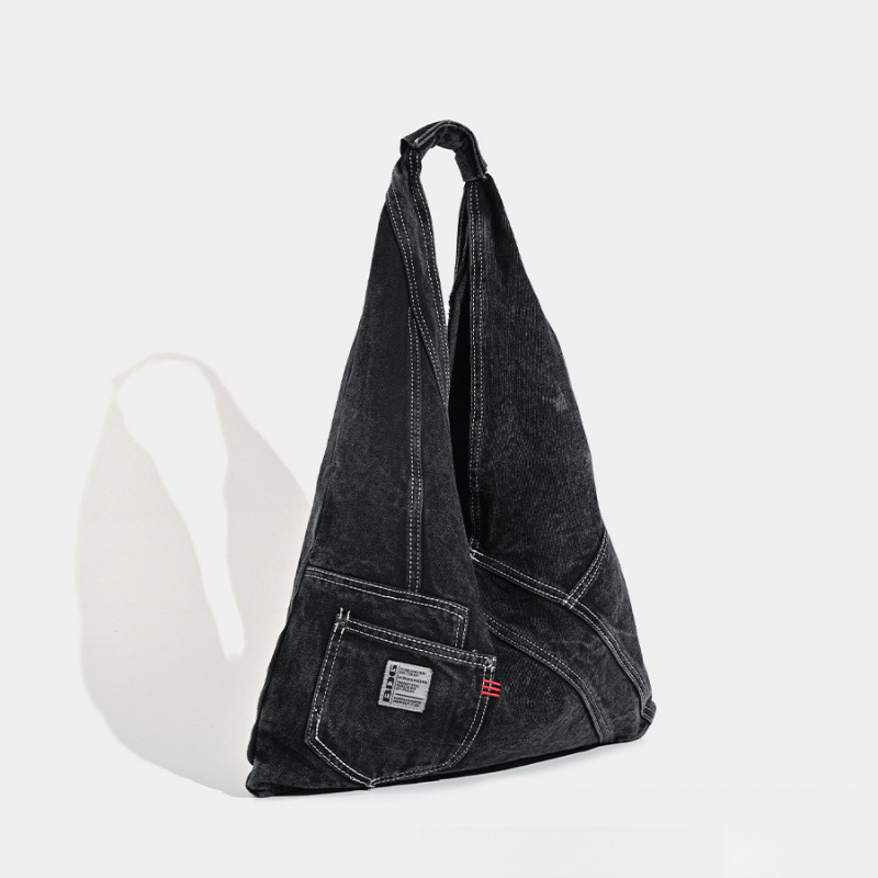 autumn new washed denim bag with large capacity under the armpit for lazy people niche design versatile fashion handbag designer atmosphere shoulder b