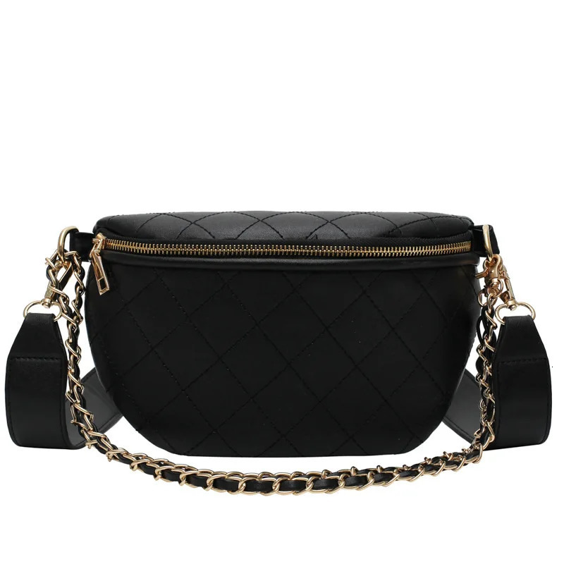 Chain Waist Bags Women Leather Belt Bags Female Fanny Pack High-quality Zipper Chest packs Banana Bags Phone pocket 250815 - view 7