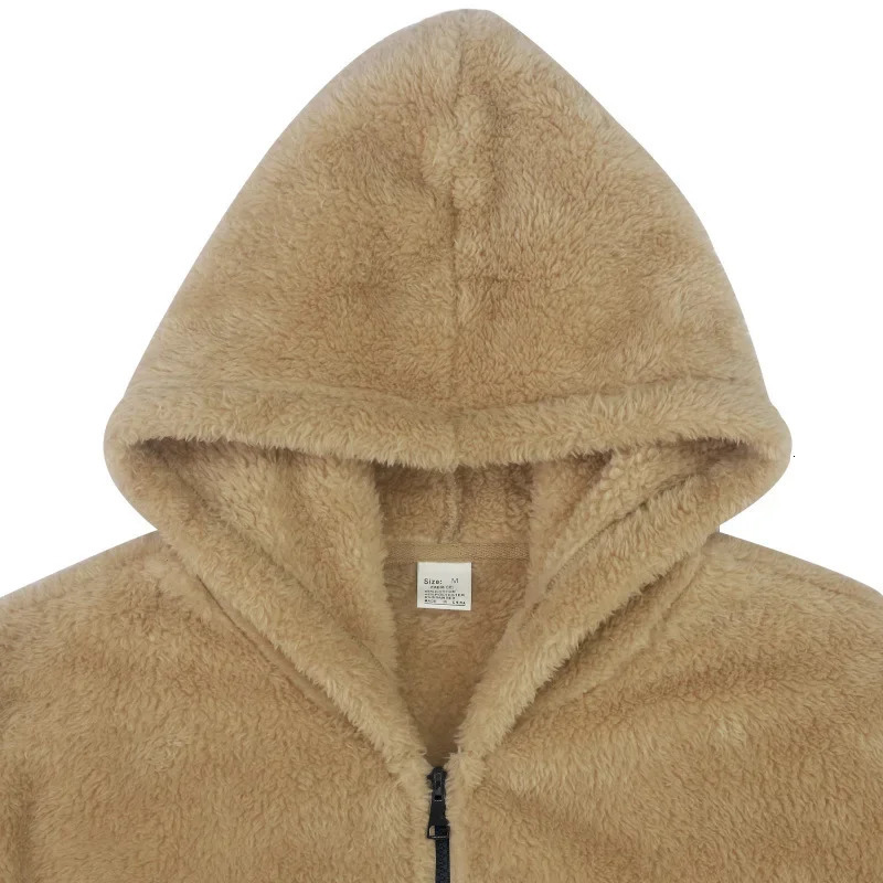 Mens Teddy Bear Fleece Coat Winter Autumn Warm Long Sleeve Jacket Fur Fluffy Hooded Outwear Jumper Hoodies Windbreaker 250901