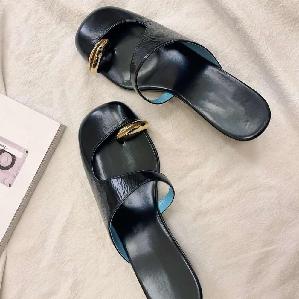 Sheepskin Version~24 Summer New Toe Ring Wedge Shoes Fashion Slip-On Hollow Sexy Sandals for Designer Shoe Women Outdoor Trendy