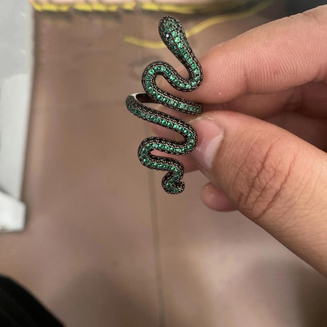 Exquisite Gold And Silver Ring, Fashionable Snake Outfit Design, Exquisite Zircon Inlay, Suitable For Daily Wear And Holiday Gifts, Trendy Exquisite J
