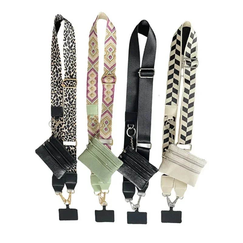 Adjustable Phone Strap With Zippered Pouch Fashion Mobile Phone Lanyard Crossbody With Wallet Antilost Lanyard For Women 250901