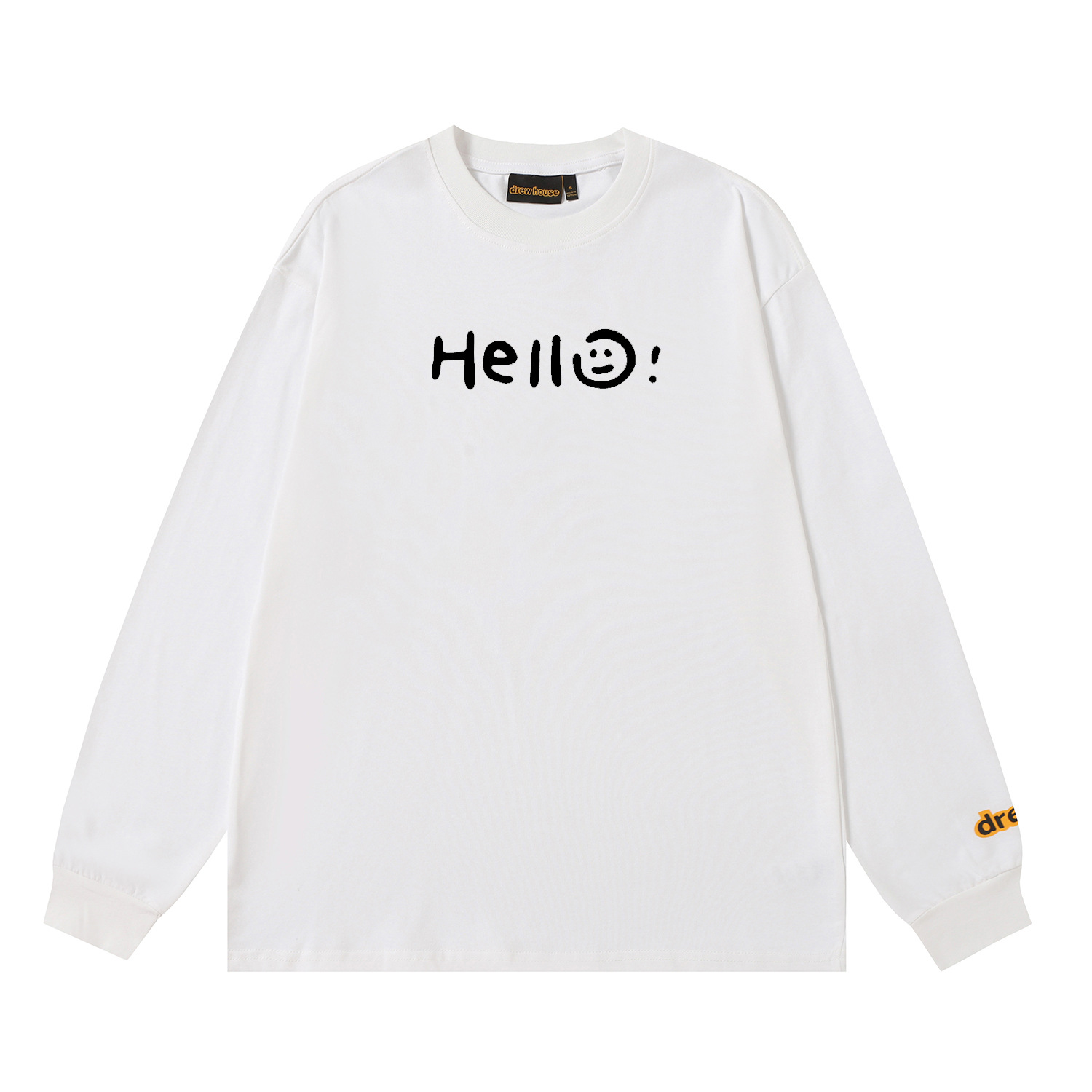 Drew House New drew Smiling face hello T Shirt Men's and Women's Long Sleeve Tshirt Designer Luxury