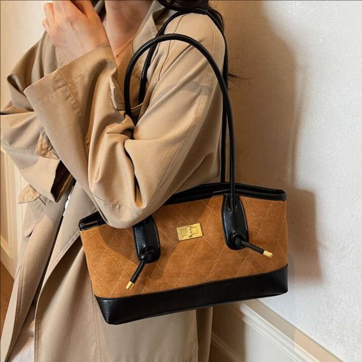 High-end Plaid Handbag Casual Underarm for Women 2025 Autumn Winter New Large Capacity Shoulder Bag
