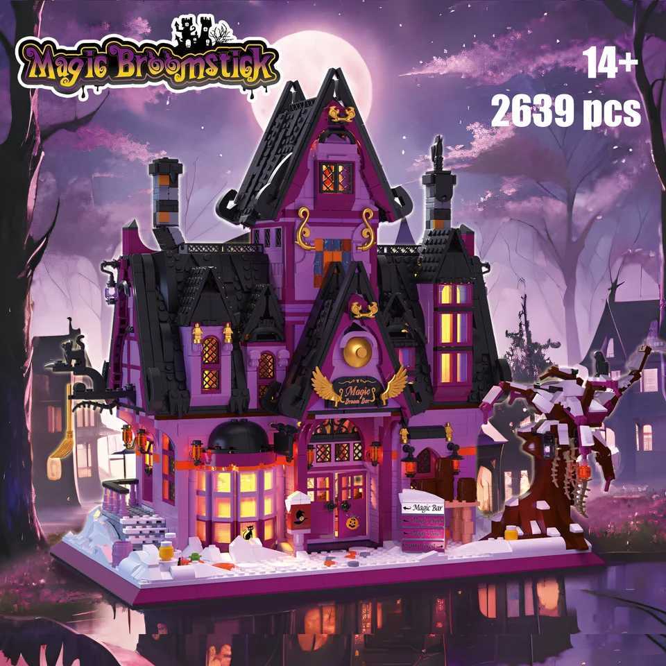 2639PCS Magic Bar Building Blocks Creative City Street View Model MOC Mini Bricks Set With Light Kids DIY Toys Halloween Gifts G250902