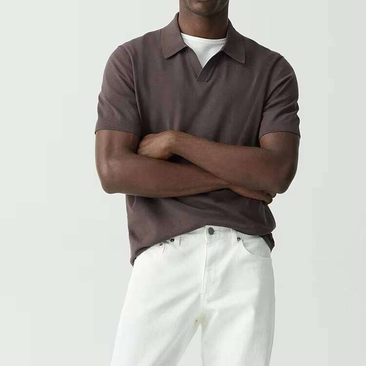 High-Quality Men's 100% Cotton Knitted Polo Shirt with Logo, Solid Base, Casual Design, Blank Design