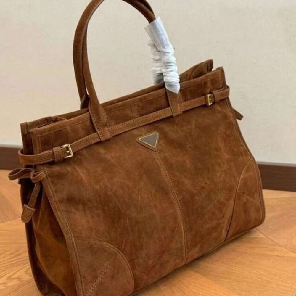 Womens Suede Brown Shoulder Designer Totes Soft Leather Handbag CasualLarge Capacity New Tote Bag 1b4 6dc
