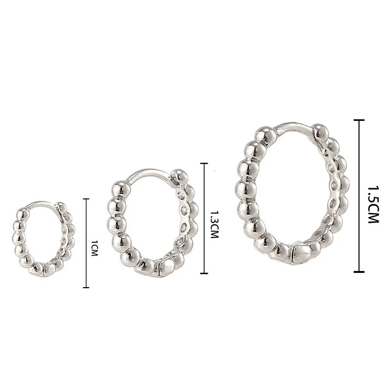 Small Round Bead Simple Fashion Hoop Earrings For Women Vintage Gold Silver Color Metal Jewelry Female Punk Minimalist Accessory 250917