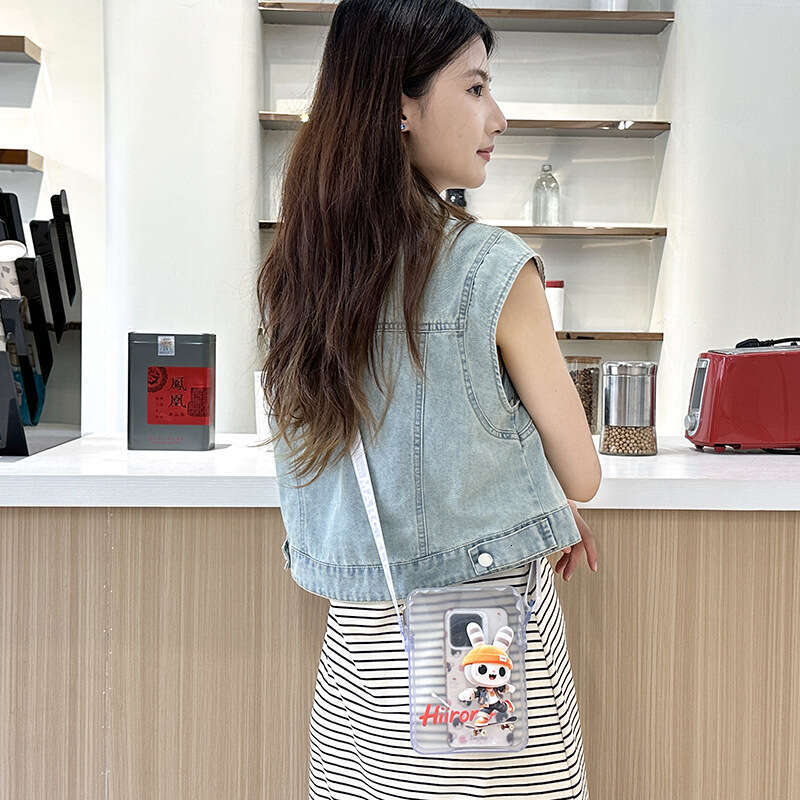 DHPet wholesale 2025 Transparent PVC Jelly Tote Bag - Small Crossbody Phone Purse with Stitching, Unisex Mini Bag for Casual Travel