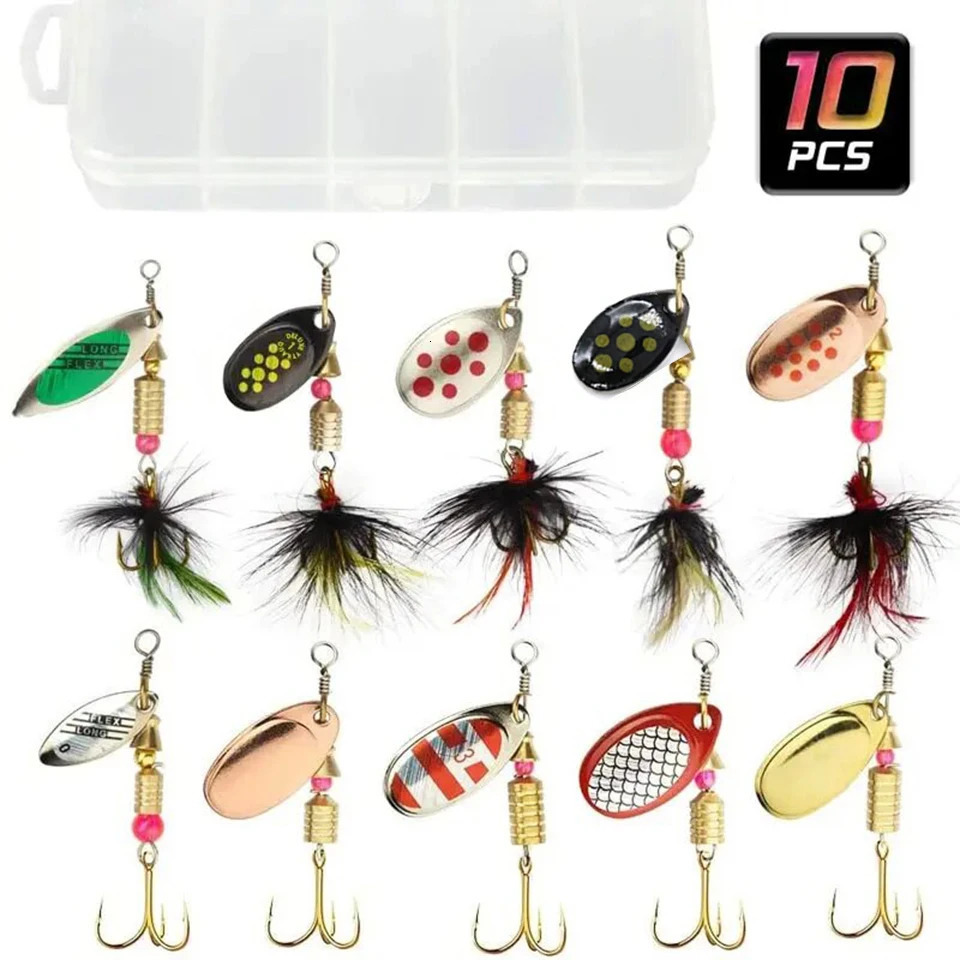 Metal Spoon Spinner Lure 2 to 8g 35g 10pcsLot Spoonbait Crankbaits Fishing Wobblers For Pike Crochet Set Bait Tackles 250901