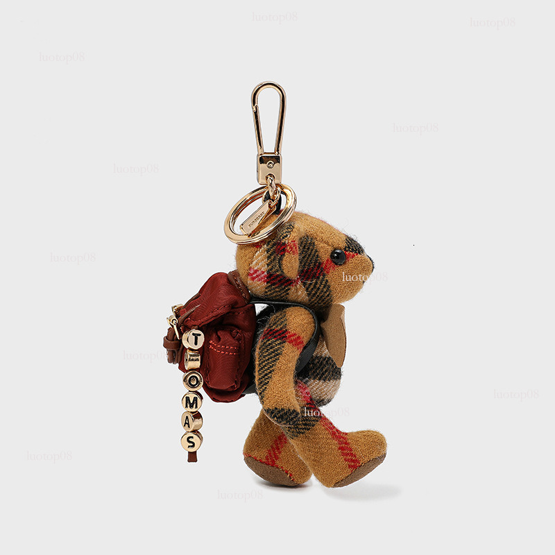 Fashion style cute backpack bear pendant accessories bag charms cartoon plush doll couple car keychain trendy Luxurys designer