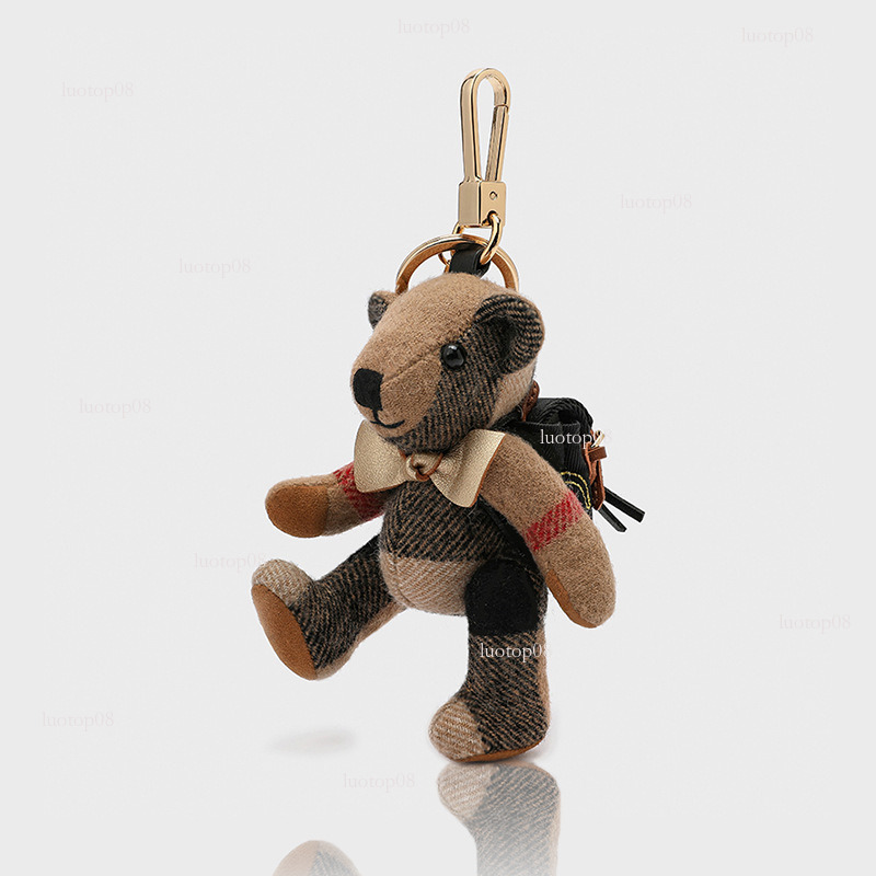 Fashion style cute backpack bear pendant accessories bag charms cartoon plush doll couple car keychain trendy Luxurys designer