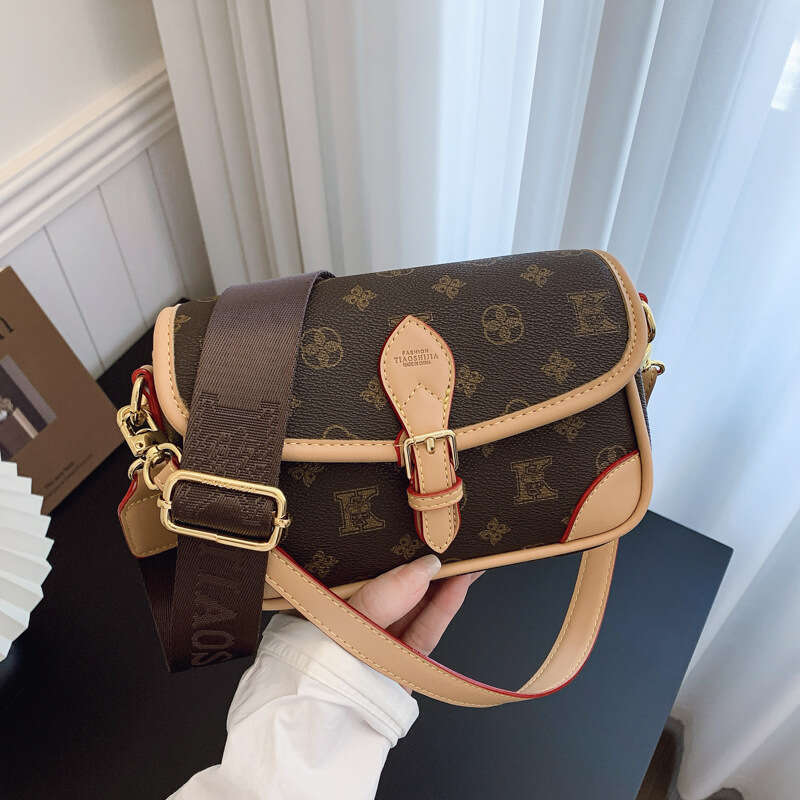 Designer Crossbody Bags Fashion Saddle Bag for Women 2025 New Printed Small Square Light Luxury Shoulder Crossbody Bag