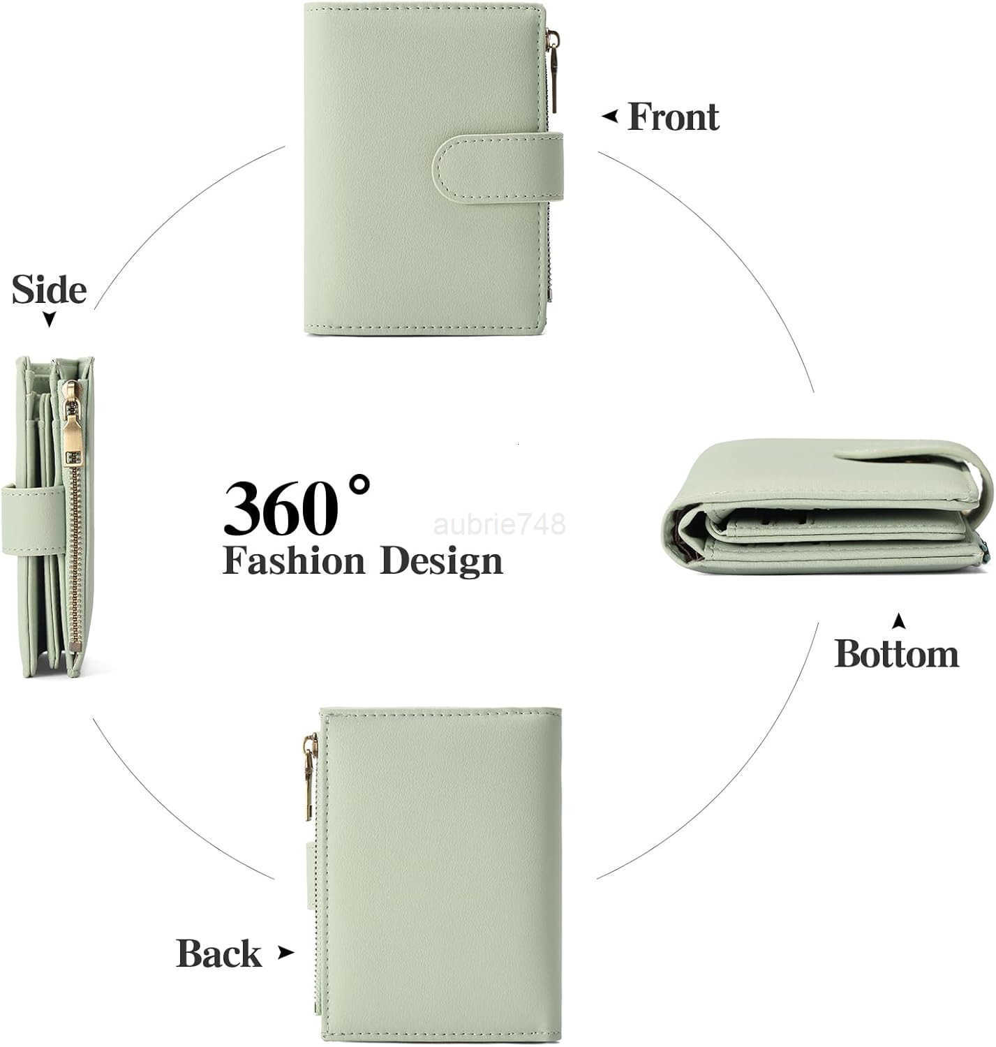 Small Wallets for Women Leather RFID Blocking Bifold Zipper Pocket Wallet Card Case Purse with ID WindowZ250911