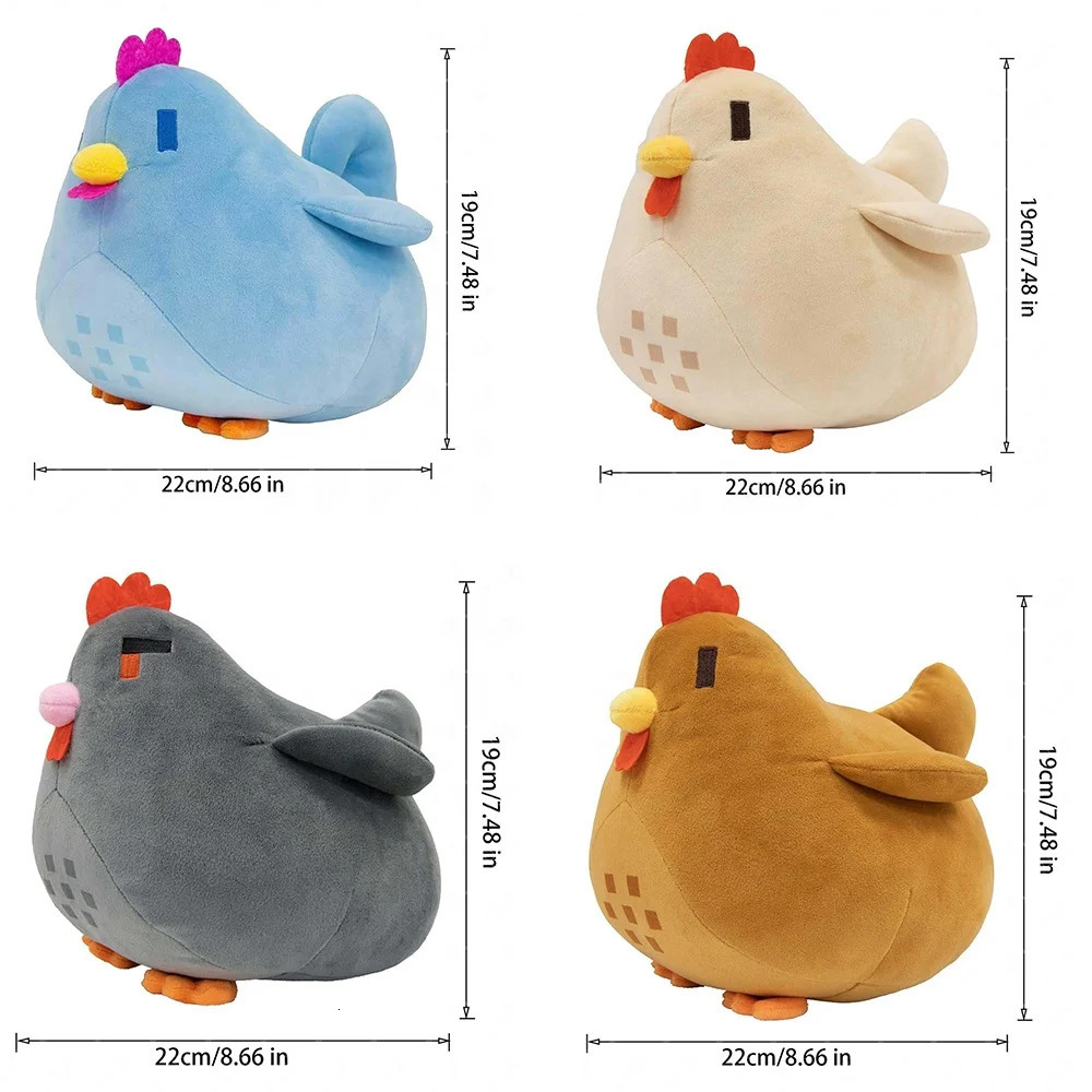 22cm Adorable Stardew Valley Chicken Plush Toys Soft Stuffed Animal Pillow Kids Christmas Gifts Home Decoration 250901
