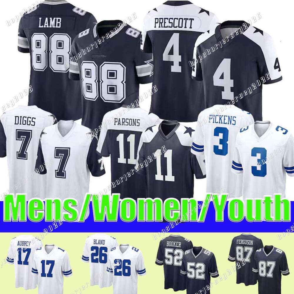 CeeDee Lamb George Pickens Dak Prescott Football Jersey Micah Parsons Brandon Aubrey Trevon Diggs Emmitt Smith Jaydon Blue Javonte Williams DeMarvion Overshown