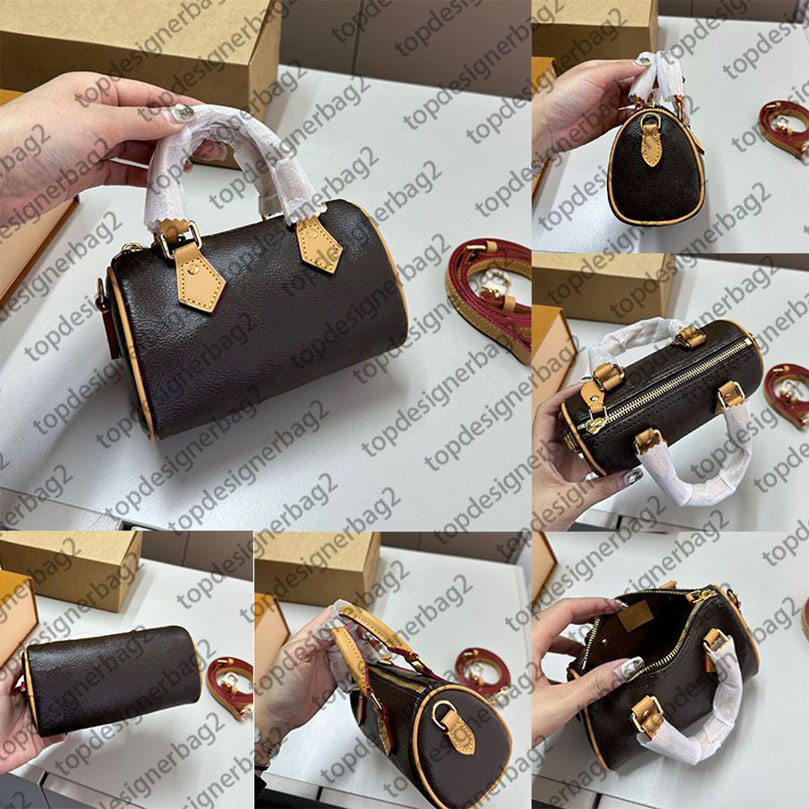 Top Designer Mini Nano 16cm Shoulder Bag Women Leather Denim Crossbody Luxury brown purse Embossed Tote Purse Brown Flower classic Handbag