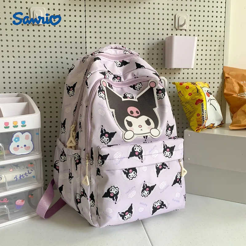 Sanrio Backpack For Kids Cartoon Hello Kitty Kuromi Bookbag Student Teenager Girl Boy Nylon Shoulders Bag Schoolbag Kawaii Bags L250930