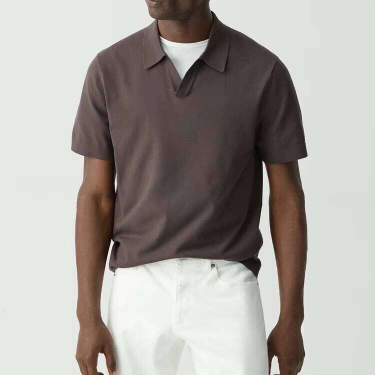 High-Quality Men's 100% Cotton Knitted Polo Shirt with Logo, Solid Base, Casual Design, Blank Design