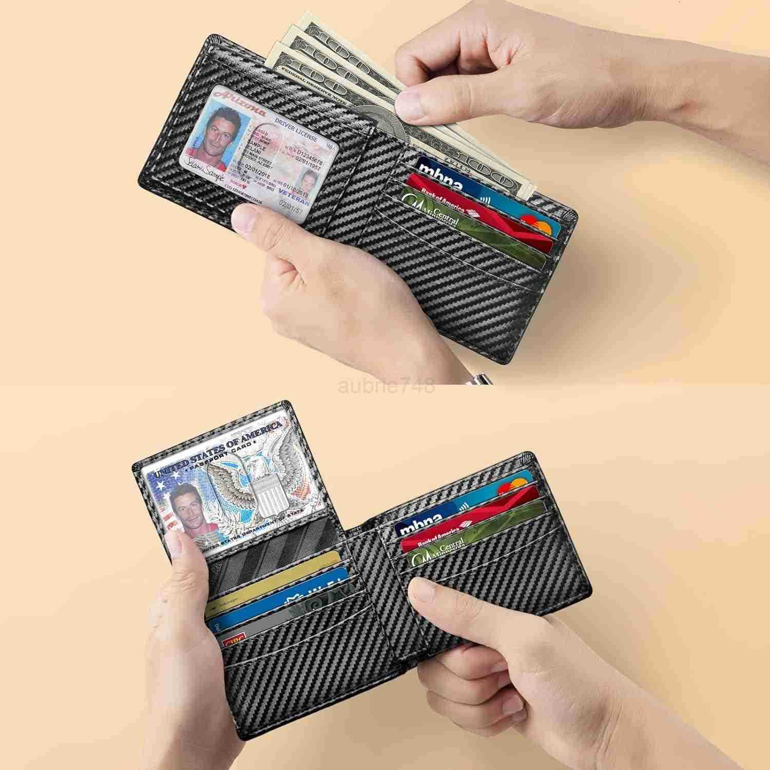 Wallet for Men 12 Card Holder Slim Rfid Leather 2 ID Window Wallets With Gift Box Mens AccessoriesZ250910