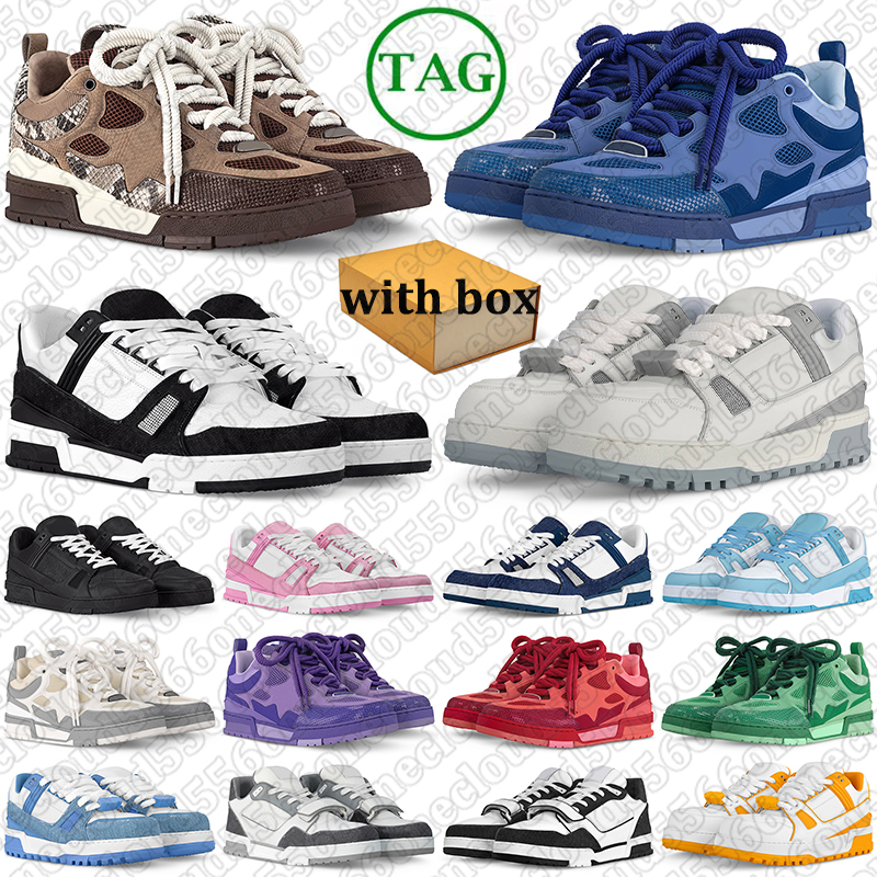 with box trainer sneaker casual shoes for men women designer sneakers platform shoe black white pink green red navy blue mens womens outdoor sports trainers