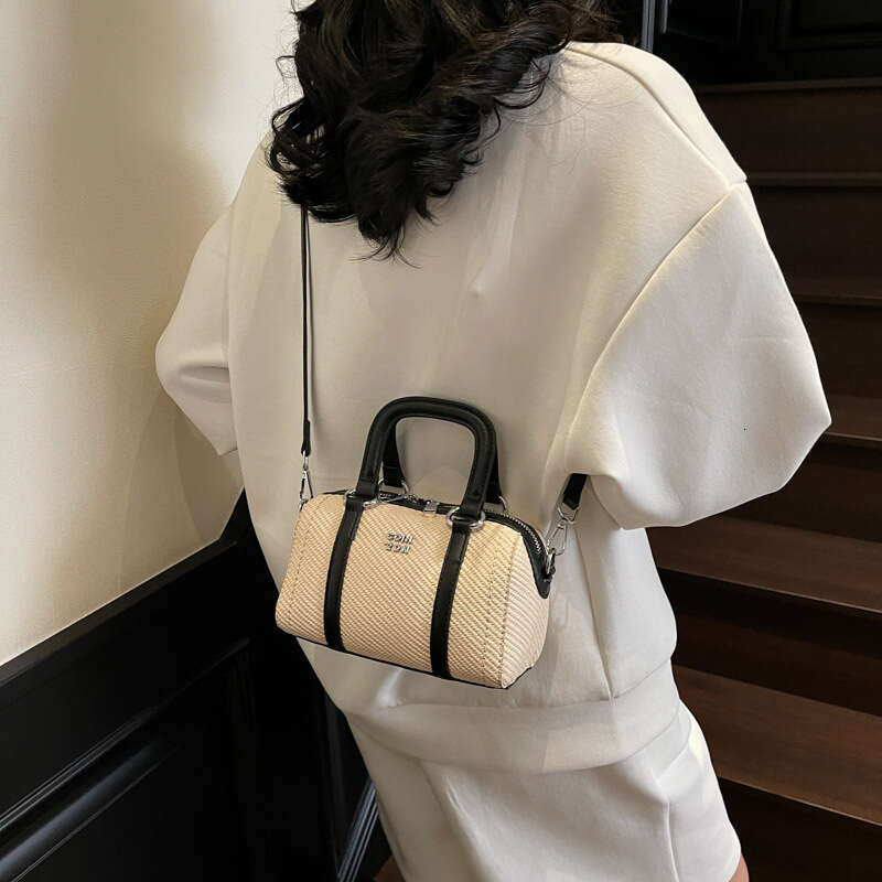 New Handbag Fashion Boston High-end Versatile Bowling Patchwork Shoulder Casual Crossbody Bag