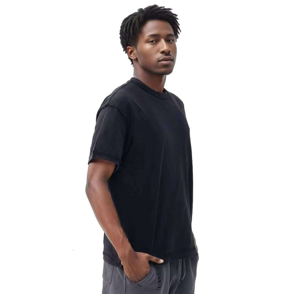 Designer Reverse Cut Unisex Luxury T-Shirt 100% Cotton Sweatshirt Oversized Streetwear Square Men's Acid Wash