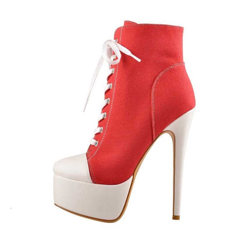 The Designer Luxury Ultra-high Heels Attractive Women's High-heeled Boots With A Unique Canvas Appearance Fashionable Zipper Opening