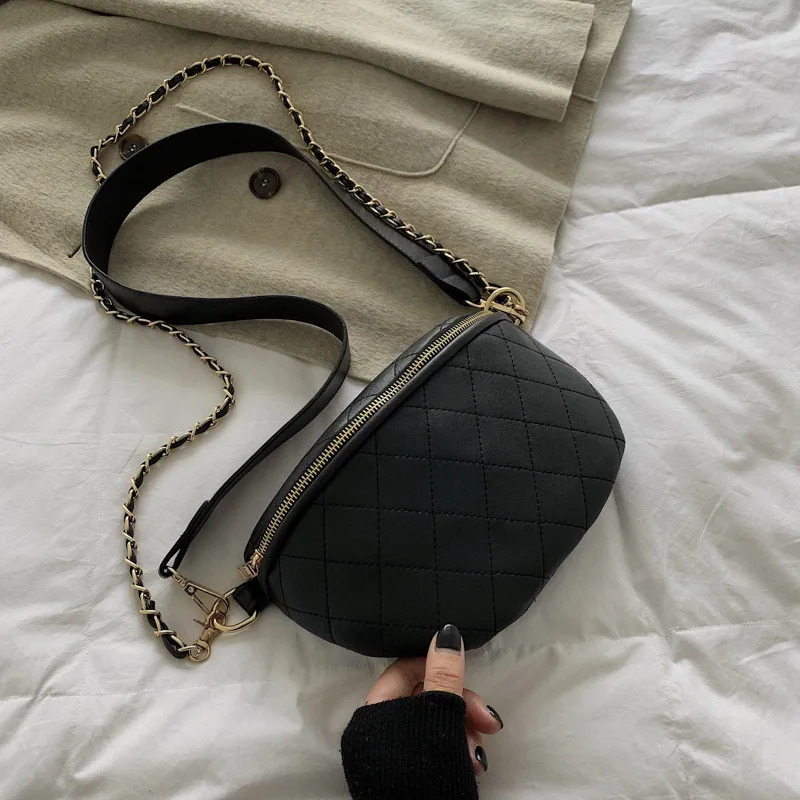 Chain Waist Bags Women Leather Belt Bags Female Fanny Pack High-quality Zipper Chest packs Banana Bags Phone pocket 250815 - view 6