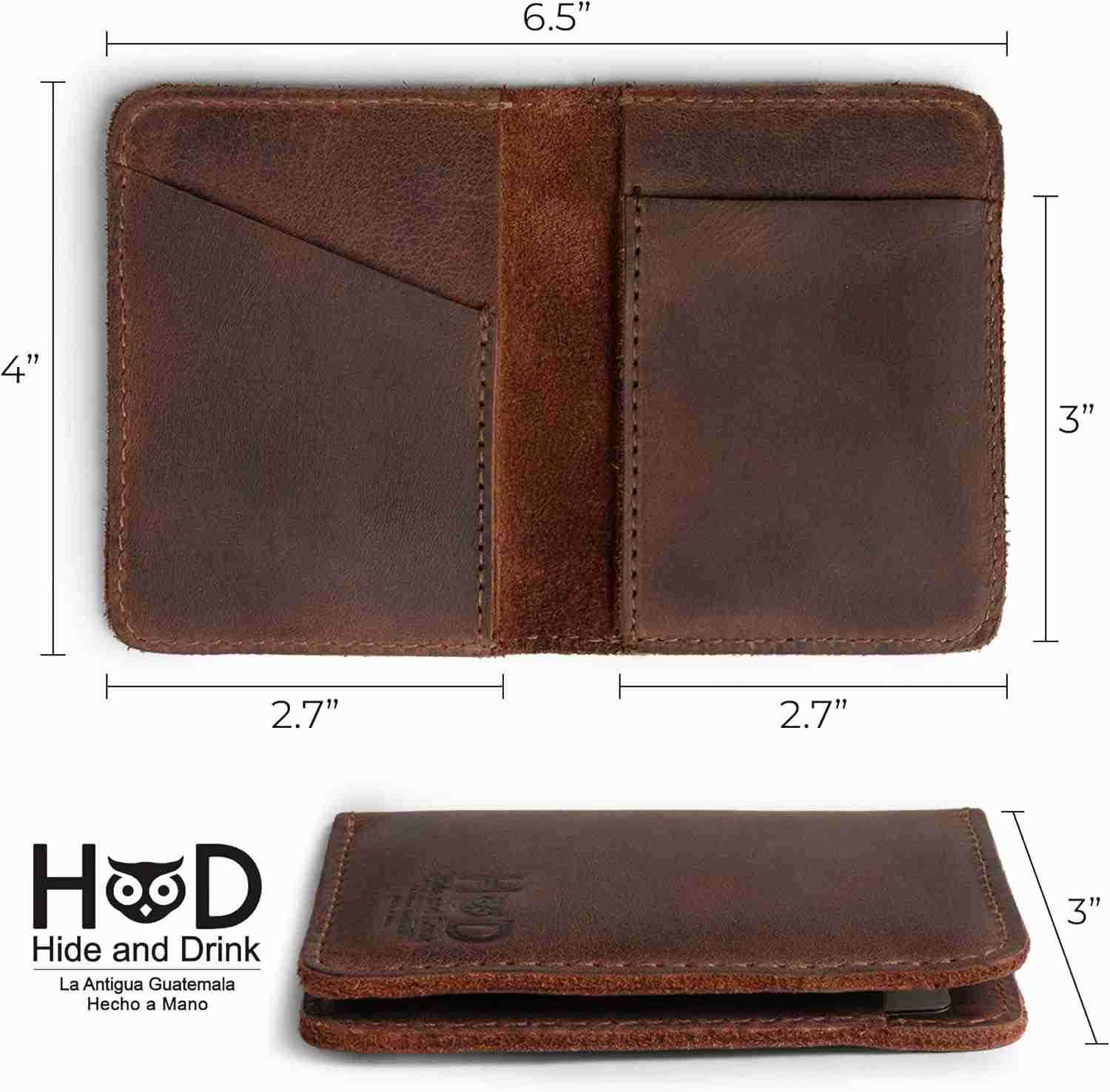 Wallet Slim Card Holder Minimalist Traveler Wallet Vintage Front Pocket Wallet Full Grain Leather Handmade Bourbon BrownZ250911