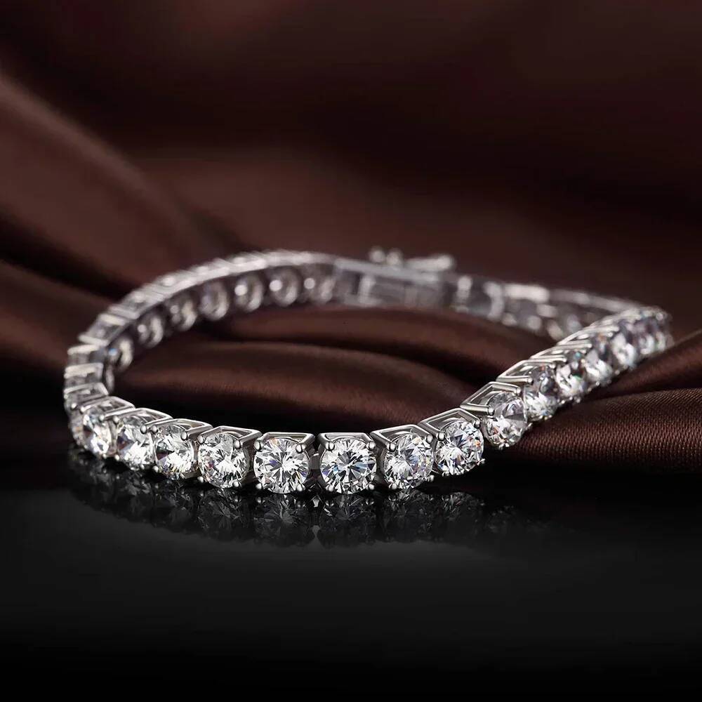 Real Moissanite Tennis Bracelet for Women Men 2565mm Lab Diamond Bangle with Certificates 925 Sterling Silver Fine Jewelry
