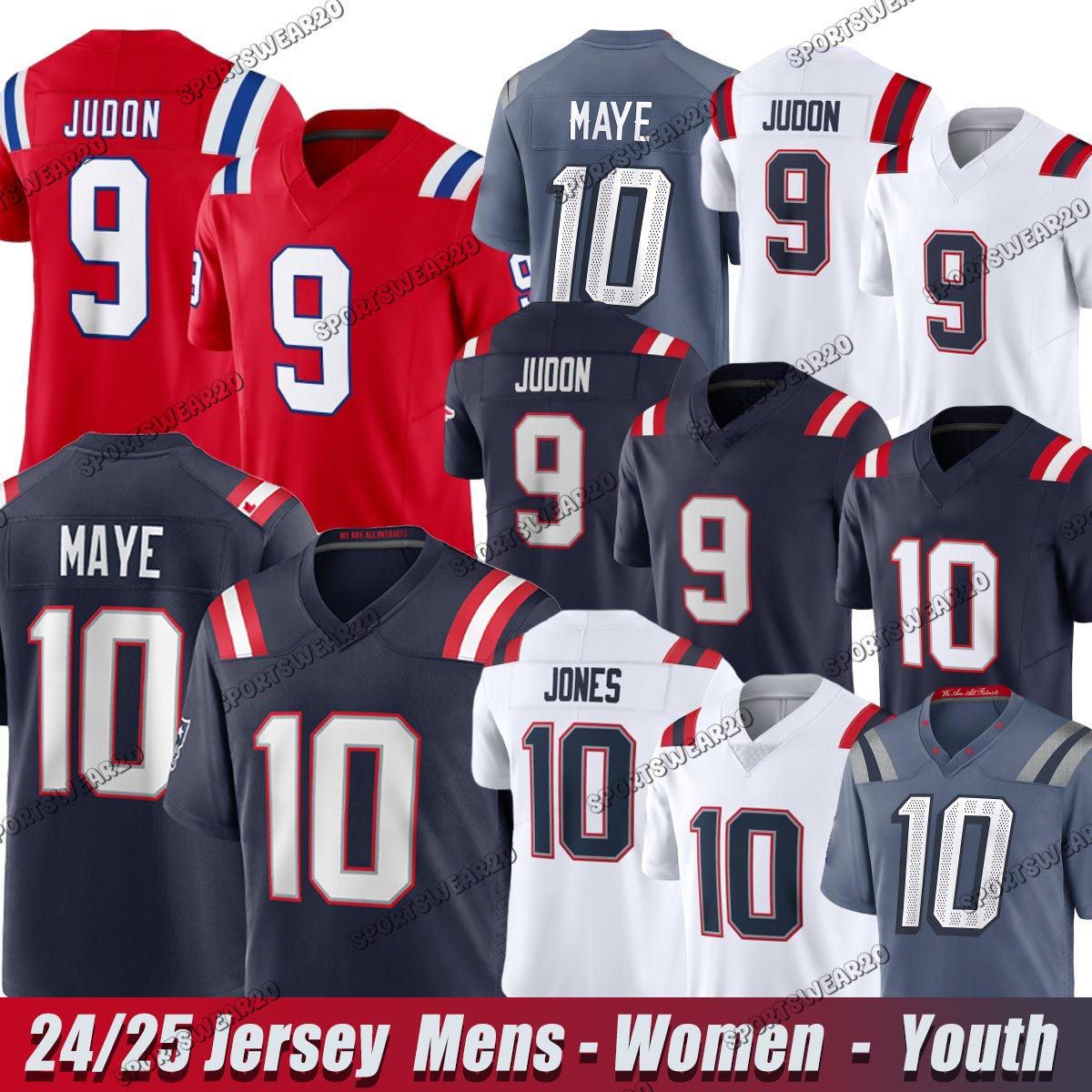 NewEnglandsS Patriotsjersey Rivalries Collection #0 Christian Gonzalez Tom Brady Rhamondre Stevenson Kendrick Bourne #87 Gronkowski Football Jerseys