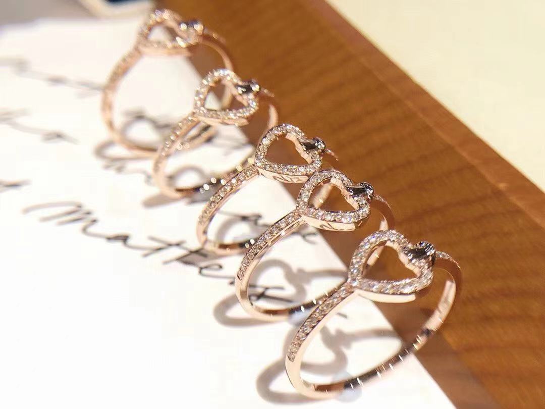 Free shipping designer jewelry Korean Style Personality Simple Heart-Shaped Ring for Women European and American Ins Joint Ring Vintage Tail Ring Kore