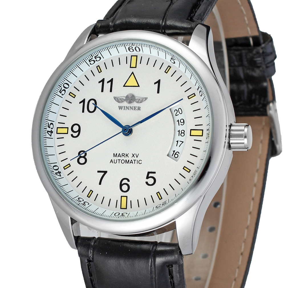 TWINNER Winner Watch Round Digital Mechanical Watch Leather Strap Wristwatch for Men and Women Automatic Mechanical Watch240123