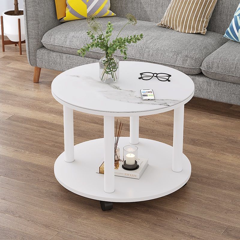 M9023 Wooden coffee table small apartment living room household side table drinking tea table with wheels