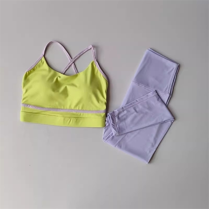 Womens Yoga Set Workout Set 2 Piece High Waist Yoga Leggings Sports Bra Gym Suit Activewear Sports Fitness Set Sports Suit 250901