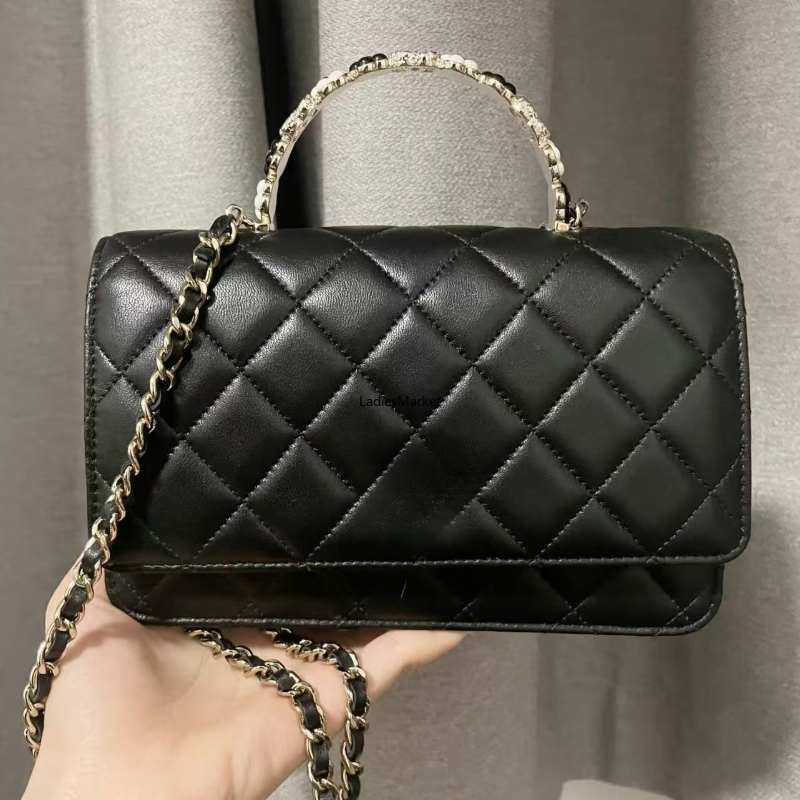 Top Quality Designer Bag Woman Shoulder Bag Top Handbag Metal Chain Luxury Crossbody Bag Classic Flap Bag Tweed Mini Bag Coco Kel 25 Bag Wo Handle Caviar Quilted Bag 23 C