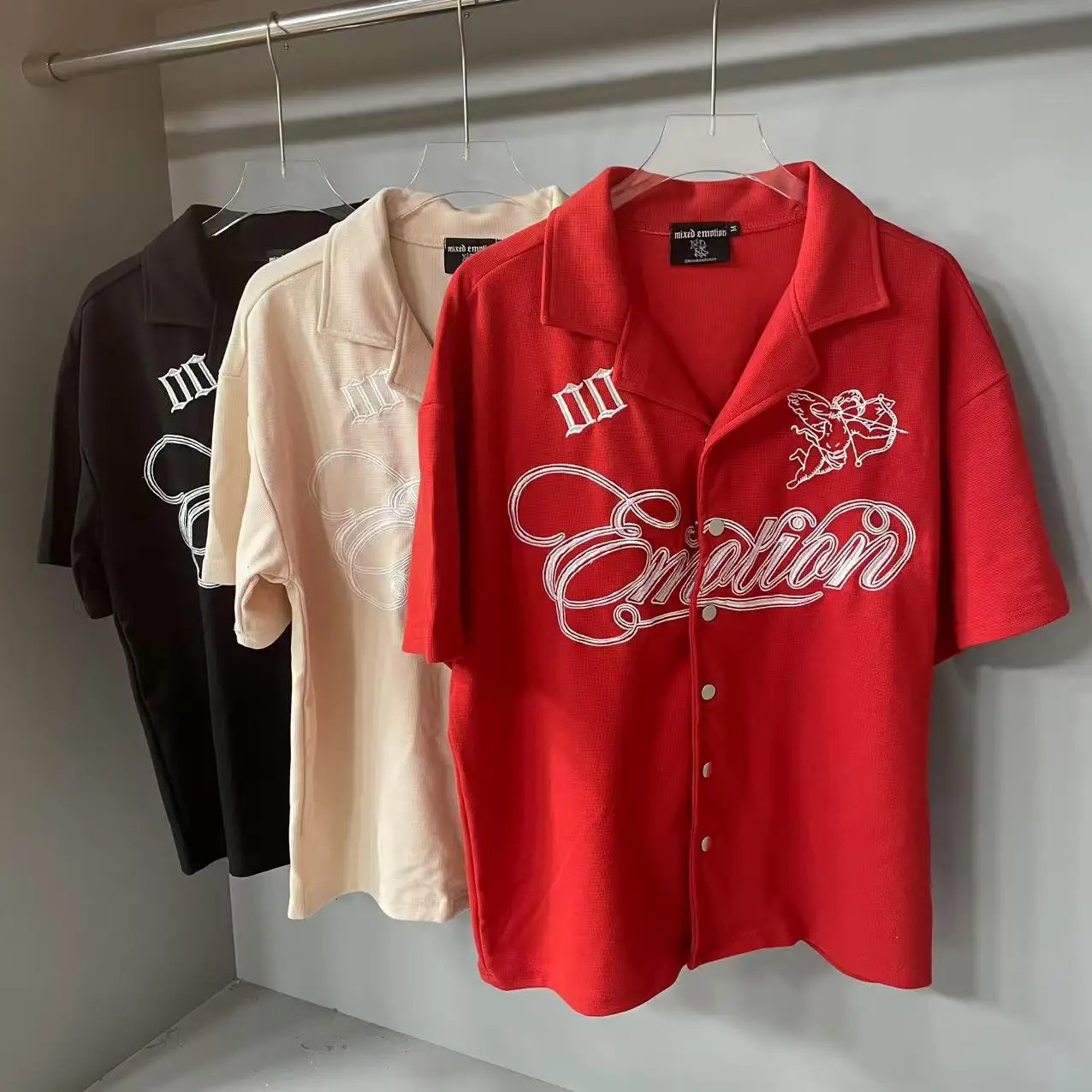 Summer Outfit Fashion Casual Short Sleeve 2 Piece Set Men Clothes Y2K Tracksuits MIXED EMOTION Polo T Shirt for 250902