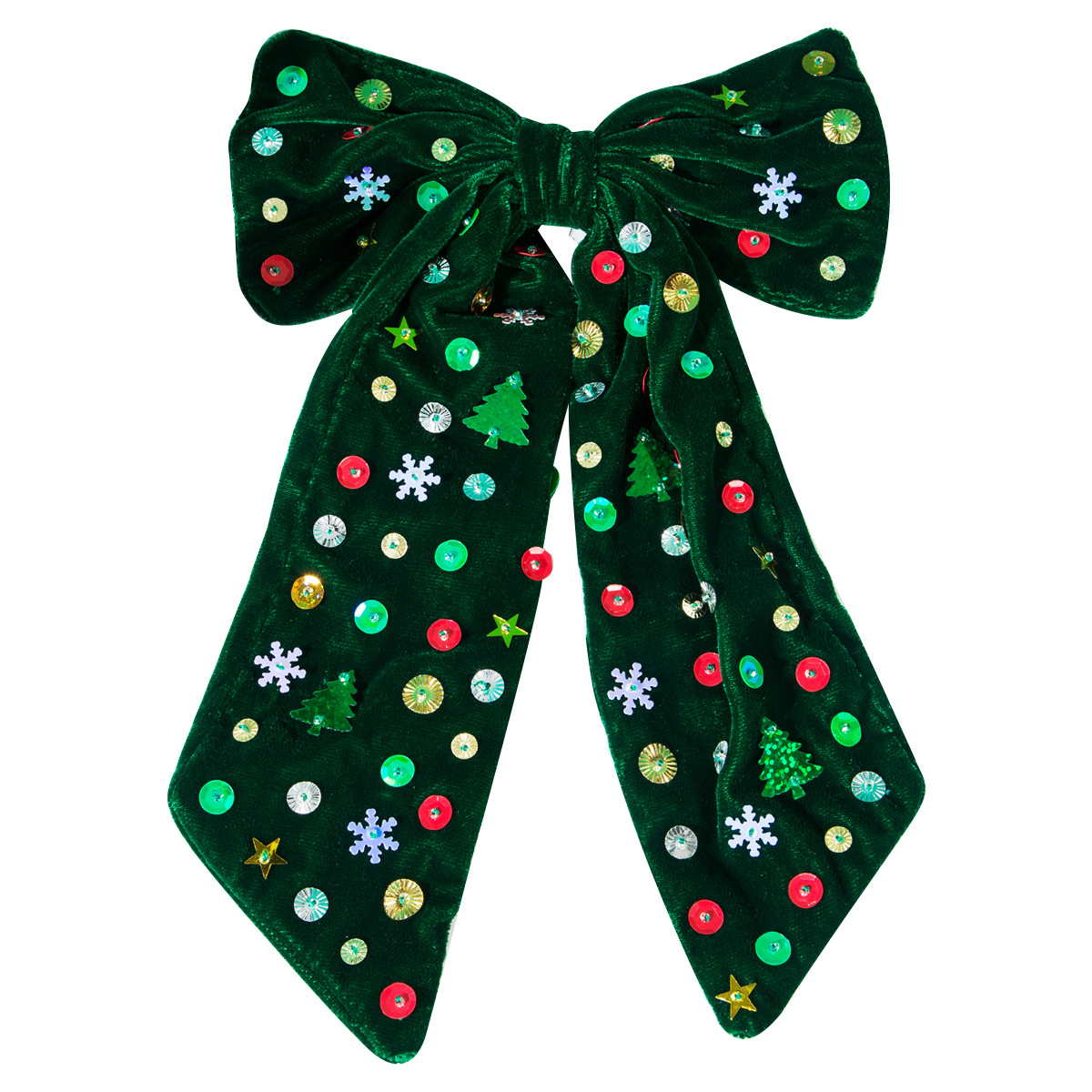 New Christmas Hair Clips Elegant Bow Adorned with Star Snowflake Christmas Tree Glitters Perfect Party Hair Accessories