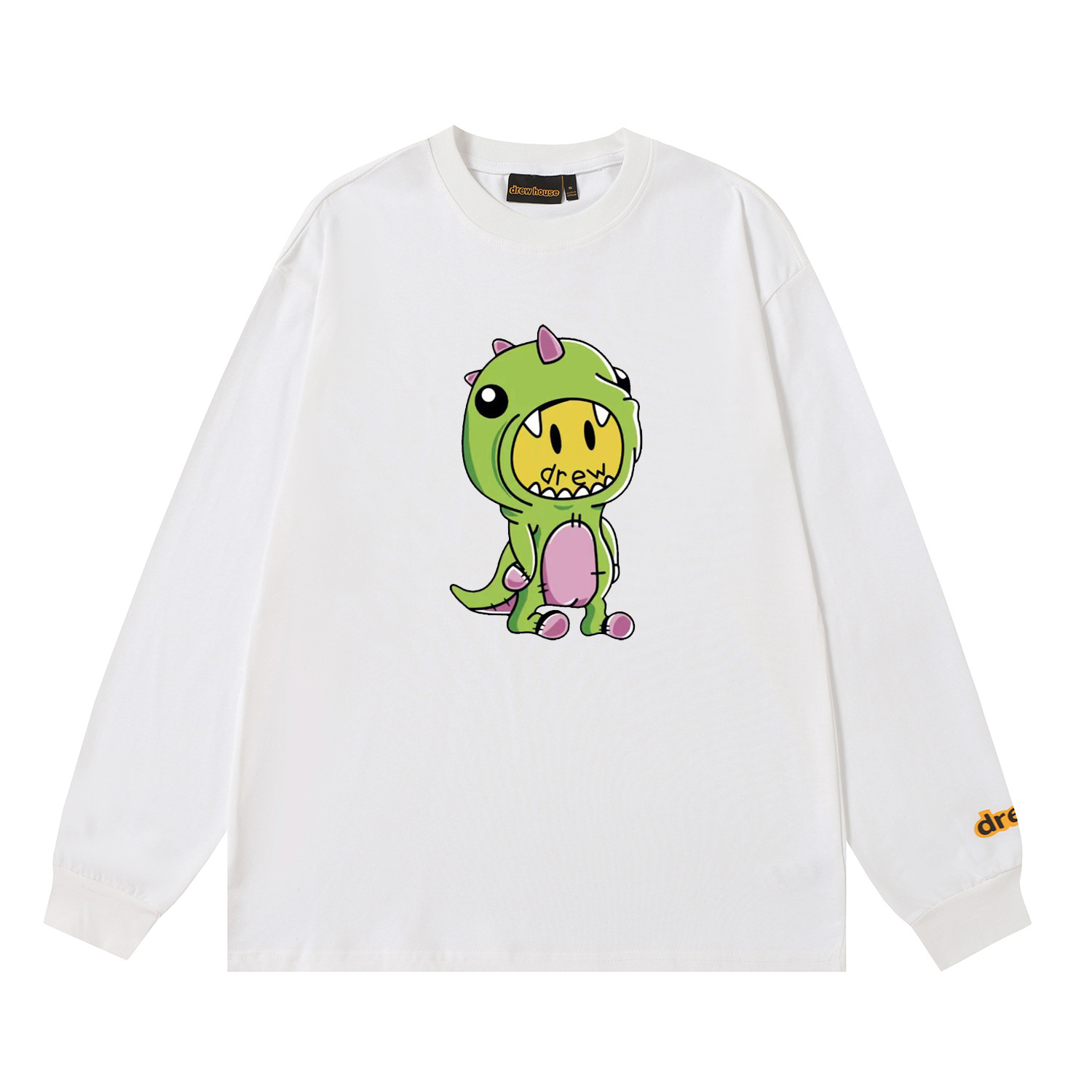 Drew House New drew Little dinosaur T Shirt Men's and Women's Long Sleeve Tshirt Designer Luxury