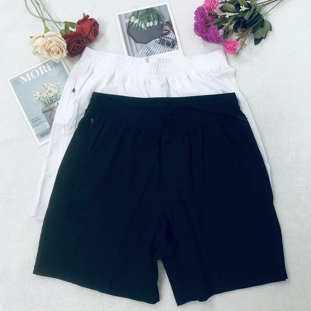 Pantaloncini Sciolti In Forma Comoda Ad Alta Vita Di Colore Solido Minimalista …