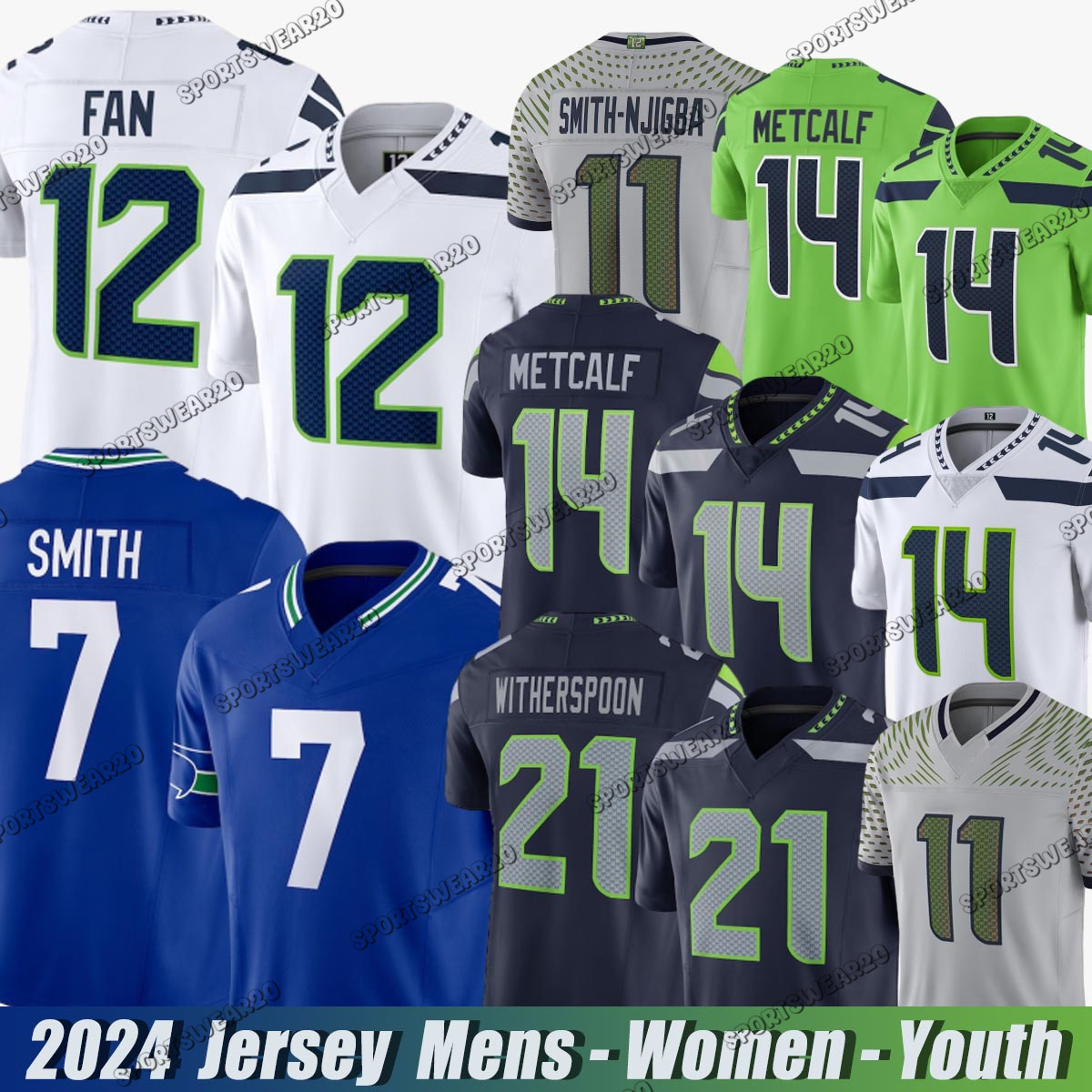 Seattlecity SeahawksS jersey Rivalries Collection #14 DK Metcalf #16 Tyler Jaxon Smith-Njigba Lockett sEAttLE Football Jersey Geno Smith Devon Witherspoon jerseys