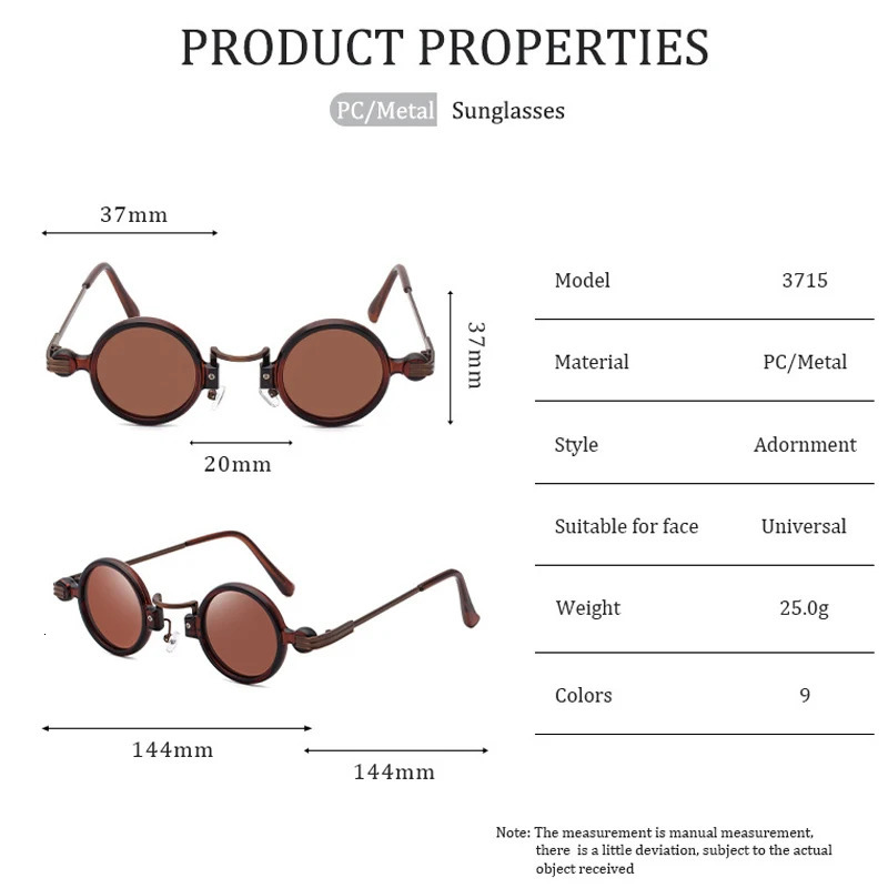 Vintage Small Round Steampunk Sunglasses Men 2025 Fashion Punk Sun Glasses For Male Eyewear Shades Lentes De Sol250901