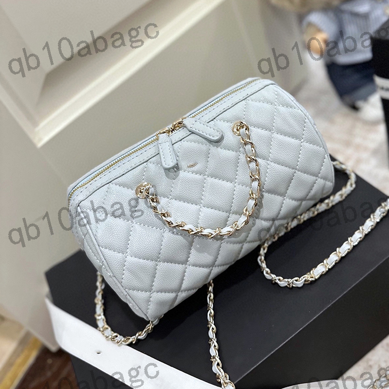 25c Bowling Bag Cosmetic Bag Designer Lady Shoulder Bags Caviar Genuine Leather Love Diamond Buckle Matelasse Chain Handbag Underarm Crossbody Sacoche Wallet 20cm