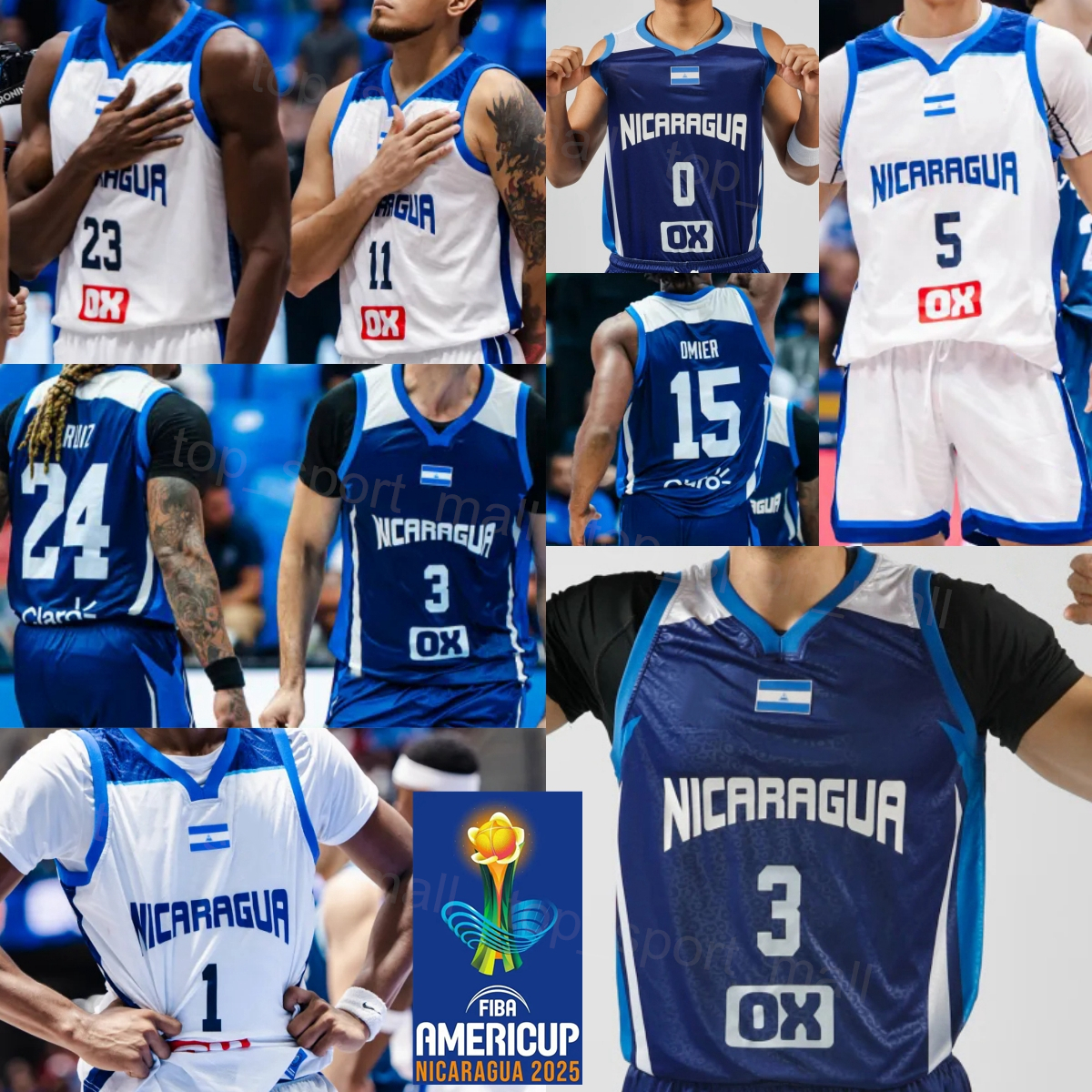 Print Americup 25 26 Nicaragua Basketball Jersey Womans Child Men 15 Norchad Om…